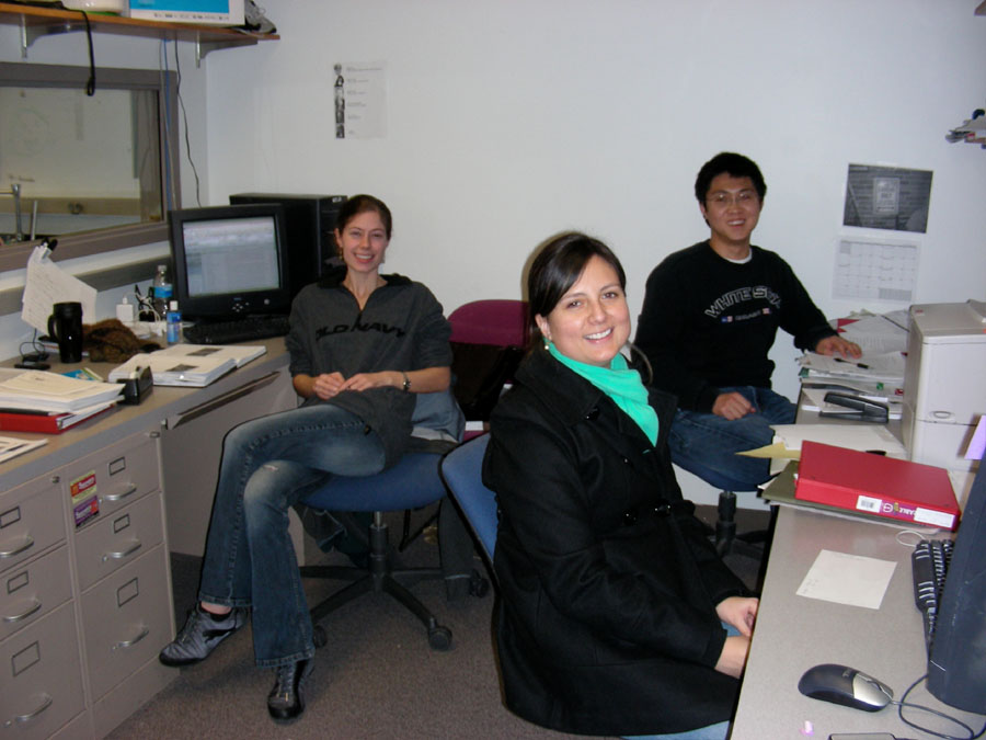 students in office